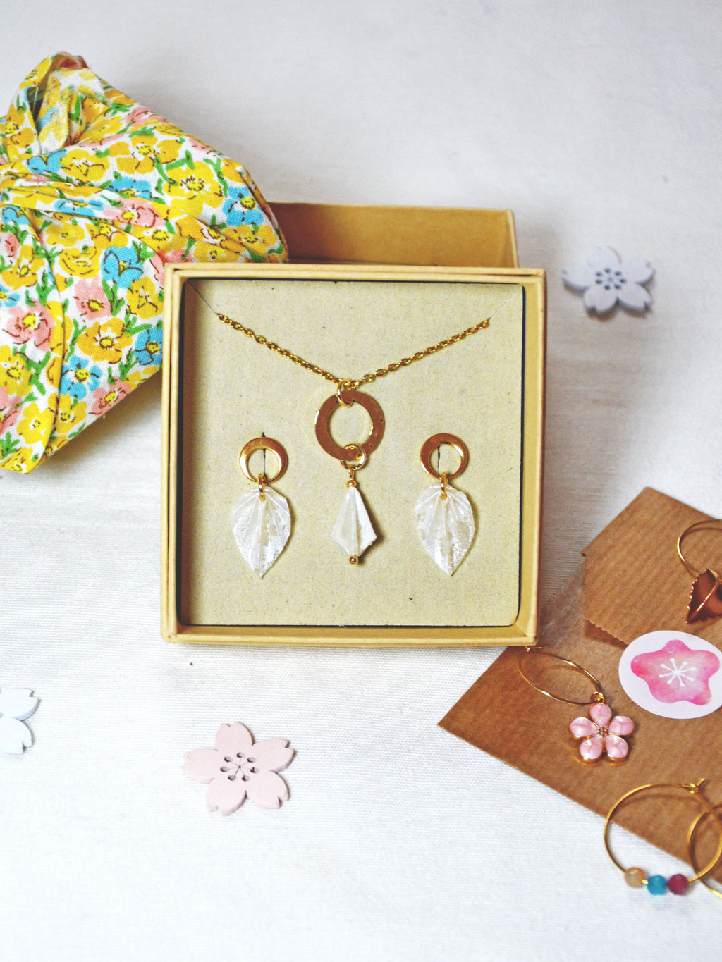 Coffret Fête des Mères — BO Leaf Mini + Collier Ring Drop