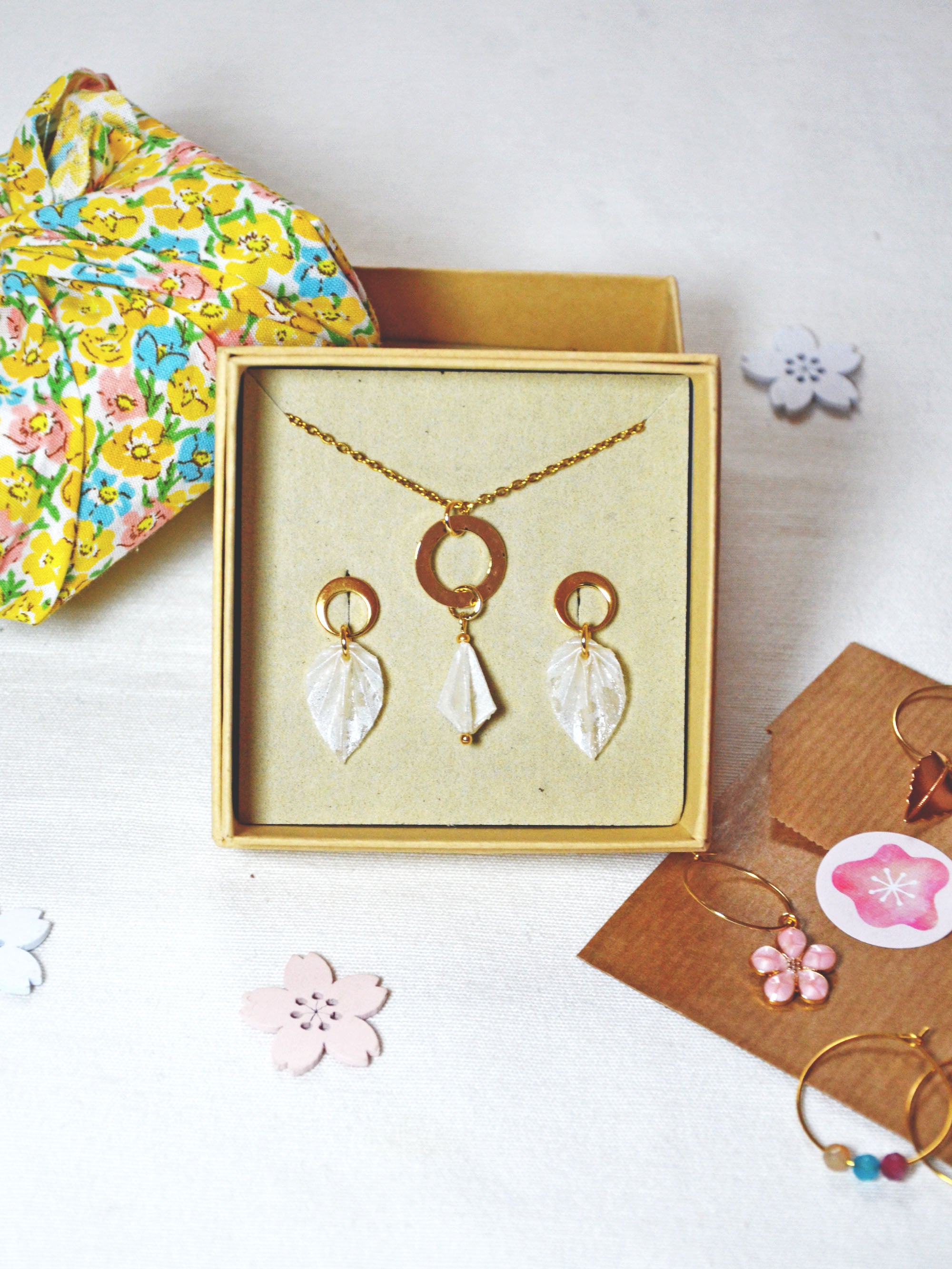 Coffret Fête des Mères — BO Leaf Mini + Collier Ring Drop